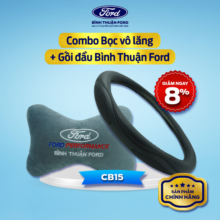 COMBO Bọc Vô Lăng Ô tô Cao cấp + Gối tựa đầu Ô tô | Phụ kiện Nội thất Sang Trọng, Bảo Vệ Xe