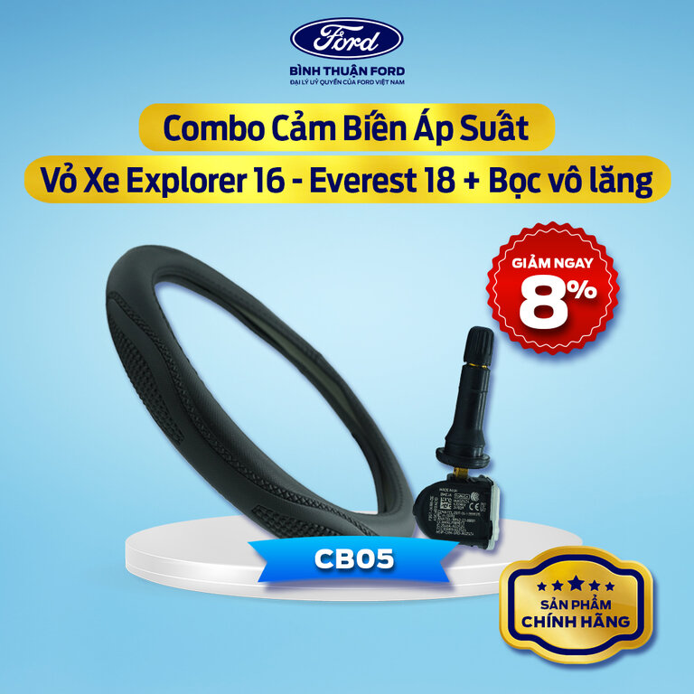 COMBO Cảm Biến Áp Suất Vỏ Xe Ô Tô + Bọc Vô Lăng Ô Tô | Giải Pháp Bảo Vệ Xe
