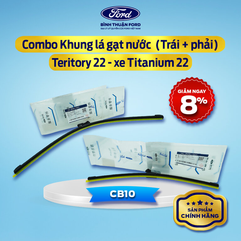 COMBO Khung Lá Gạt Nước Mưa (Trái, Phải) – Loại Khung Nhựa Cho Ford Territory 2022 Bản Titanium – Chính Hãng
