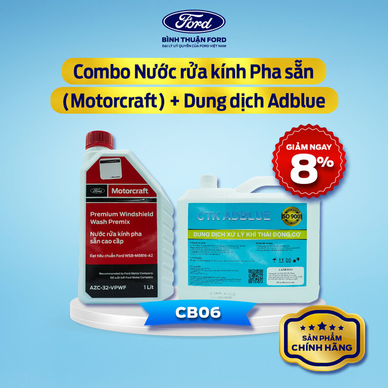 COMBO Nước Rửa Kính Ô Tô Pha Sẵn 1L + Dung Dịch Xử Lý Khí Thải Động Cơ Ô Tô CTK ADBLUE 1811 10L