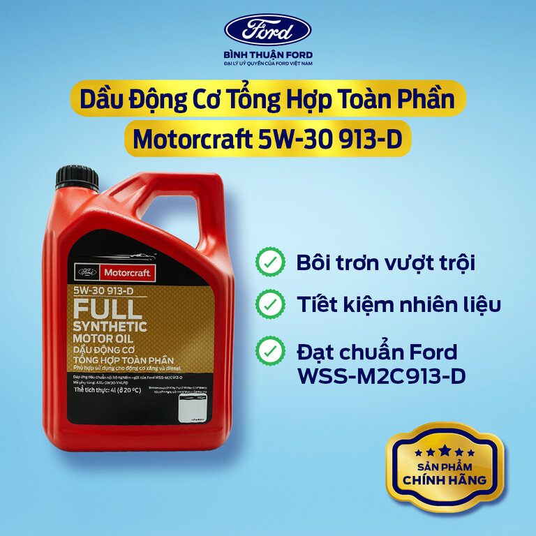 Dầu Nhớt Động Cơ Tổng Hợp Toàn Phần 4L | Motorcraft 5W-30 913-D
