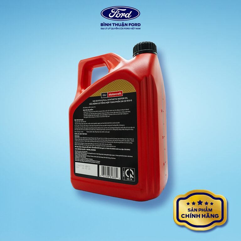 Dầu Nhớt Động Cơ Tổng Hợp Toàn Phần 4L | Motorcraft 5W-30 913-D