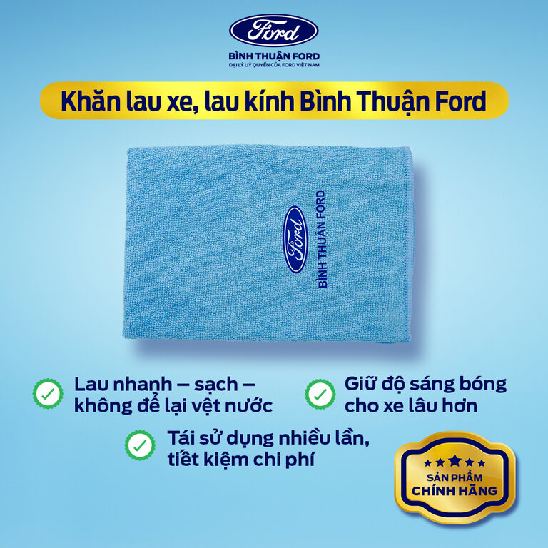 Khăn lau xe, lau kính Bình Thuận Ford