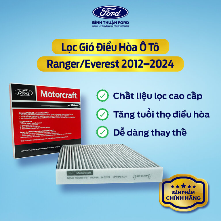 Lọc Gió Điều Hòa - Ford Ranger, Everest 2012–2024