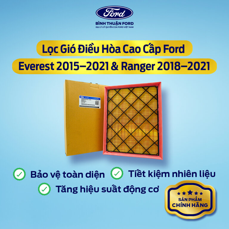 Lọc Gió Điều Hòa Cao Cấp - Ford Everest 2015–2021 & Ranger 2018–2021