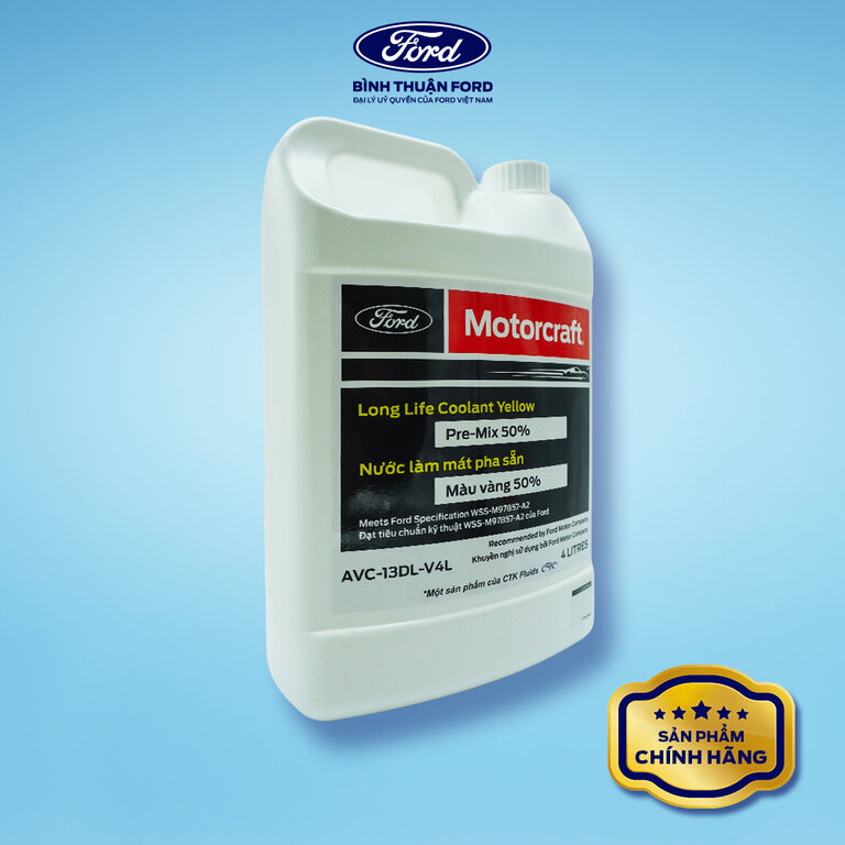 Nước Làm Mát Chính Hãng Motorcraft 4L – Màu Vàng, Tiêu Chuẩn Ford WSS-M97844-D