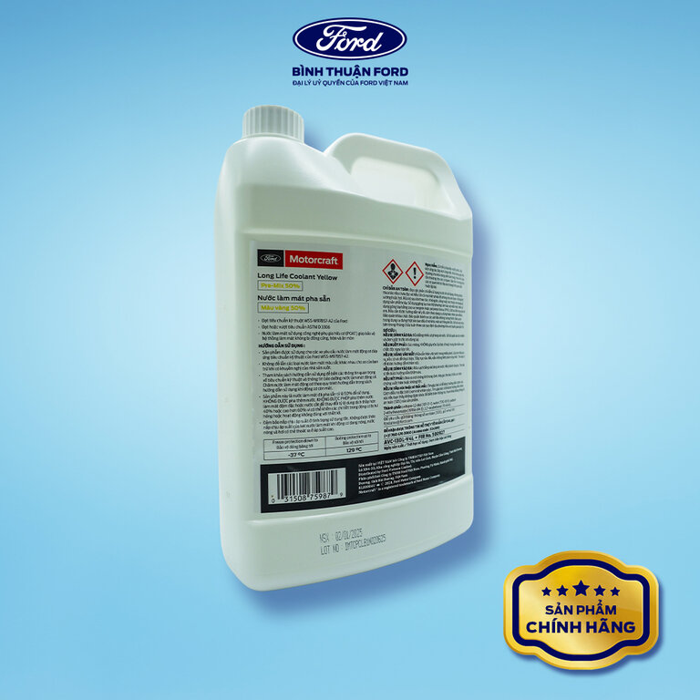 Nước Làm Mát Chính Hãng Motorcraft 4L – Màu Vàng, Tiêu Chuẩn Ford WSS-M97844-D