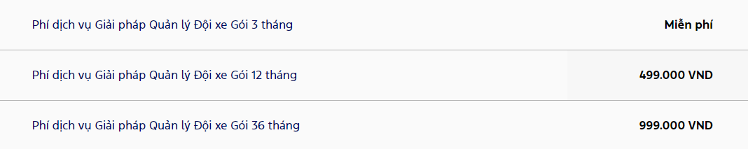 Chi phí Dịch vụ Giải pháp Quản lý Đội xe