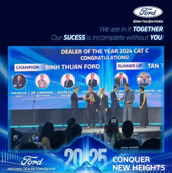 BÌNH THUẬN FORD THĂNG HOA TẠI HỘI NGHỊ ĐẠI LÝ FORD TOÀN QUỐC 2024 VÀ MANG VỀ 8 GIẢI THƯỞNG DANH GIÁ