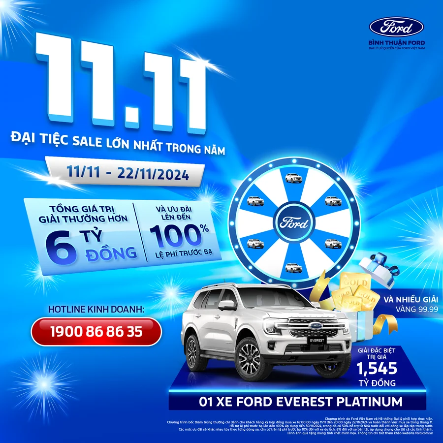 “Đại Tiệc Sale” Với Ưu Đãi Lớn Nhất Trong Năm Cho Khách Hàng Mua Xe Ford Trong Tháng 11