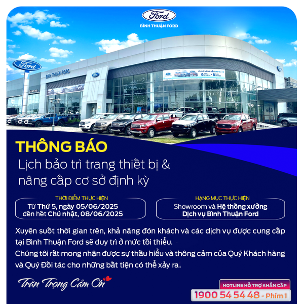 LỊCH BẢO TRÌ VÀ NÂNG CẤP CƠ SỞ LẦN I NĂM 2025