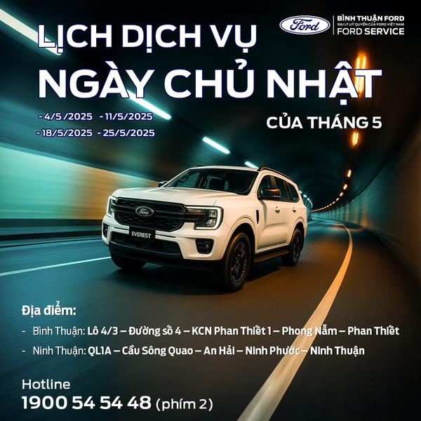 LỊCH DỊCH VỤ NGÀY CHỦ NHẬT THÁNG 5
