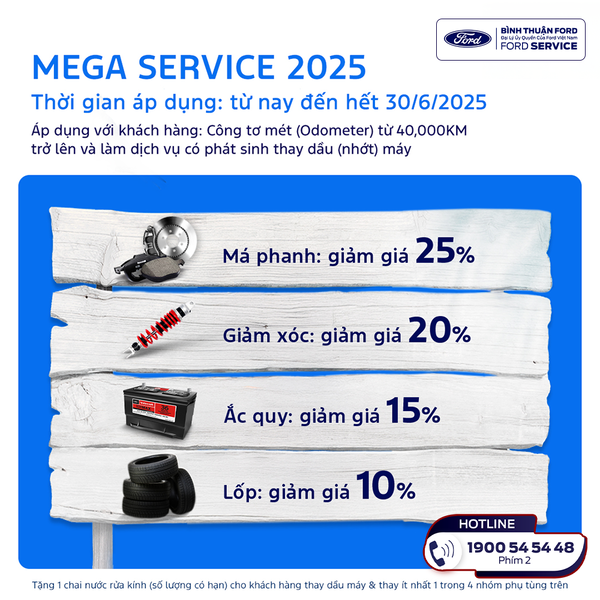 MEGA SERVICE 2025 - ĐẠI TIỆC SALE DỊCH VỤ TẠI BÌNH THUẬN FORD