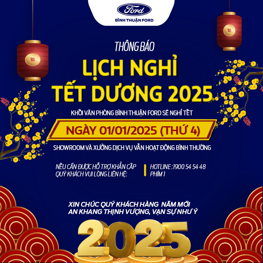 THÔNG BÁO LỊCH NGHỈ TẾT DƯƠNG LỊCH 2025