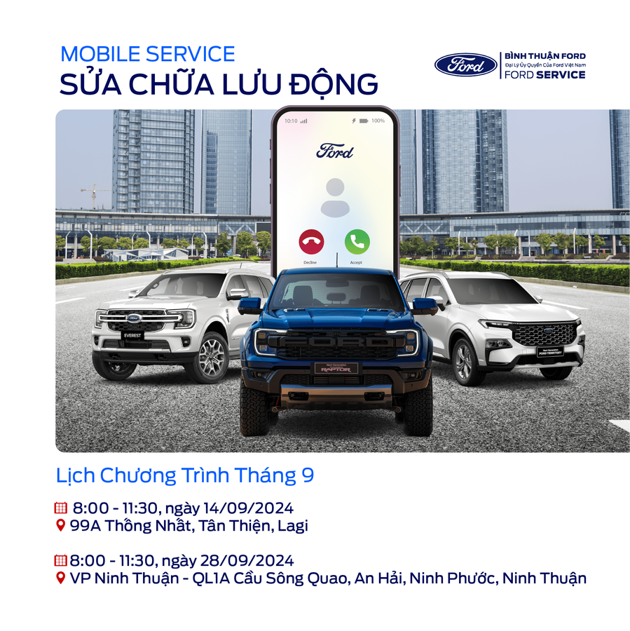 Thông báo Lịch tổ chức chương trình Mobile Service tháng 9