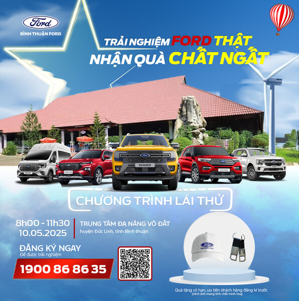 Trải Nghiệm Lái Thử Xe Ford NextGen Tại Đức Linh Cùng Bình Thuận Ford – Sự Kiện Không Thể Bỏ Lỡ Ngày 10/05/2025